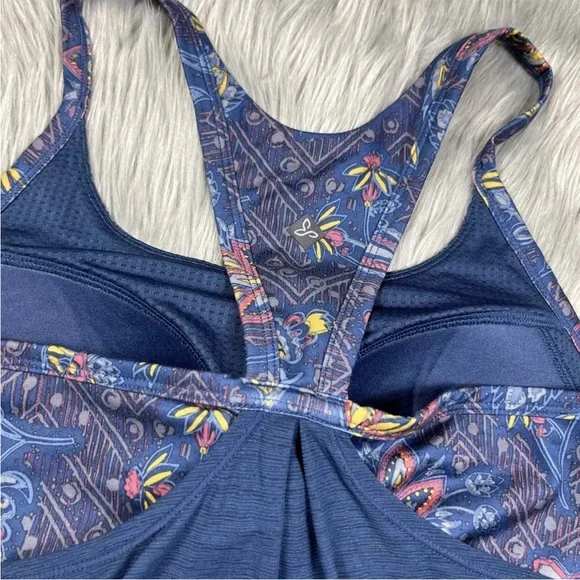 Prana Miley 2 In 1 Tank Top Blue Floral Size Small - Picture 4 of 8